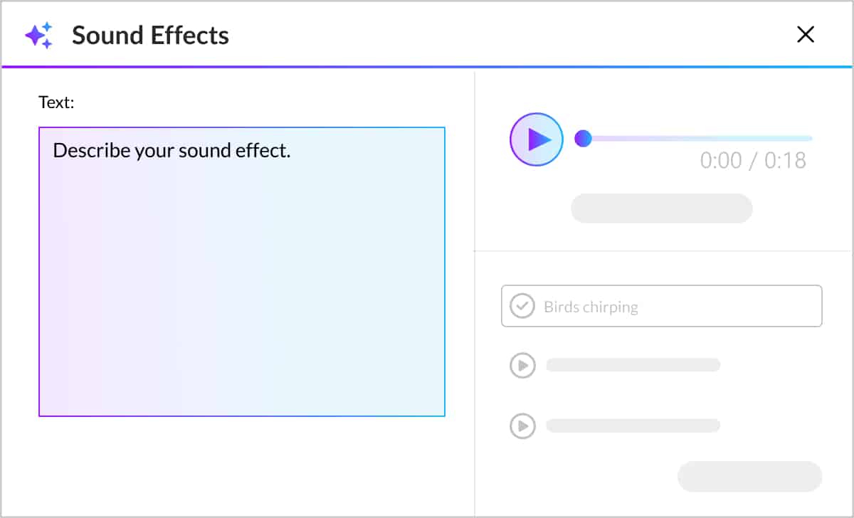 Text to Sound Effects