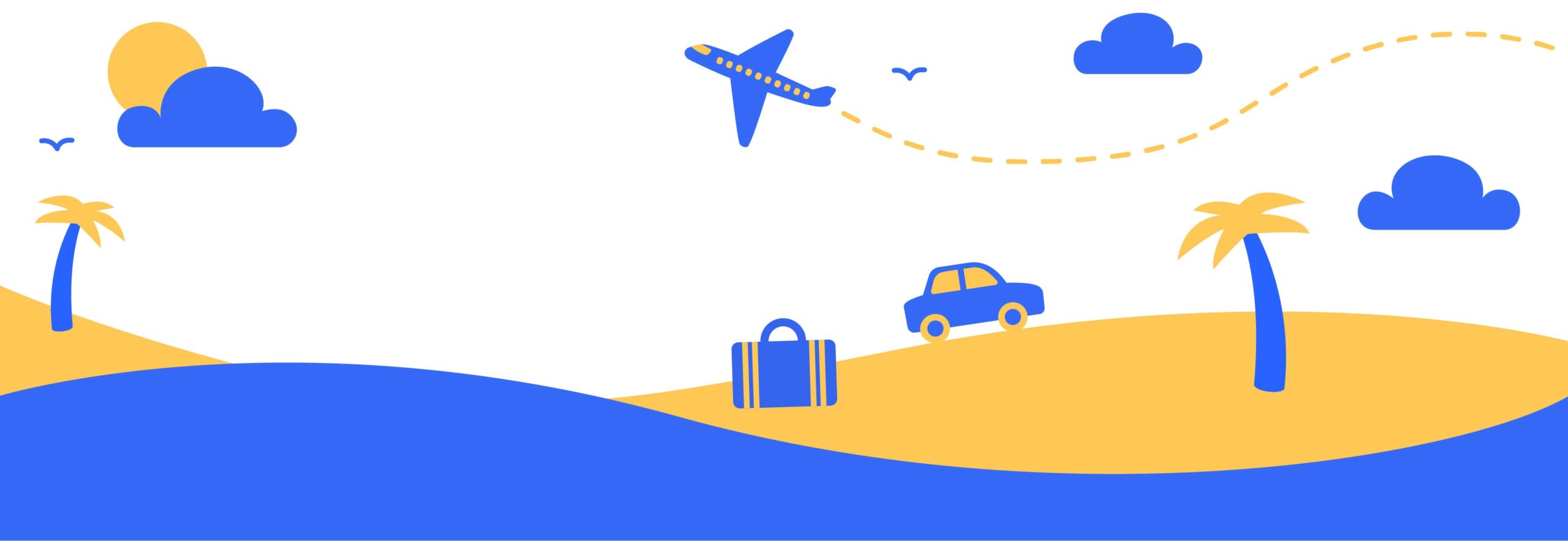 Airplane car travel illustration