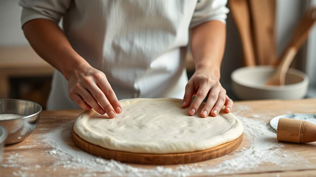 Pizza dough on board